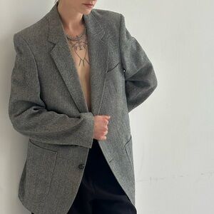 VINTAGE HERRINGBONE WOOL BLAZER